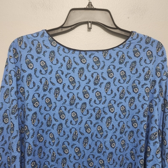 J.jill wherever collection women's blouse top size 2X long sleeve blue f… - Picture 7 of 7